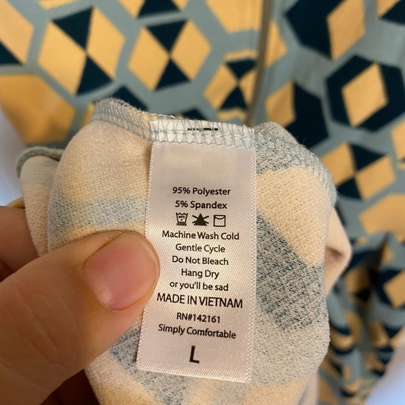 Lularoe Amelia NEW Zip Up Dress Large Yellow, Blue, & Navy - Picture 8 of 10